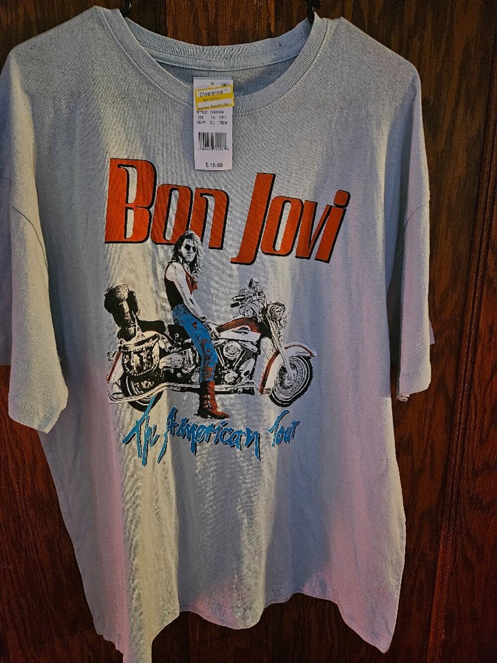 NEW Bon Jovi The American Tour graphic band t-shirt biker indie sleaze retro M